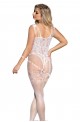 TRAUMHAFTER BODYSTOCKING MIT FLORALEM MUSTER - WEISS