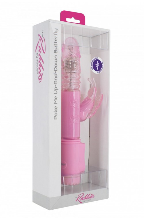 MULTISPEED UP AND DOWN BUTTERFLY VIBRATOR MIT ROTATION - ROSA